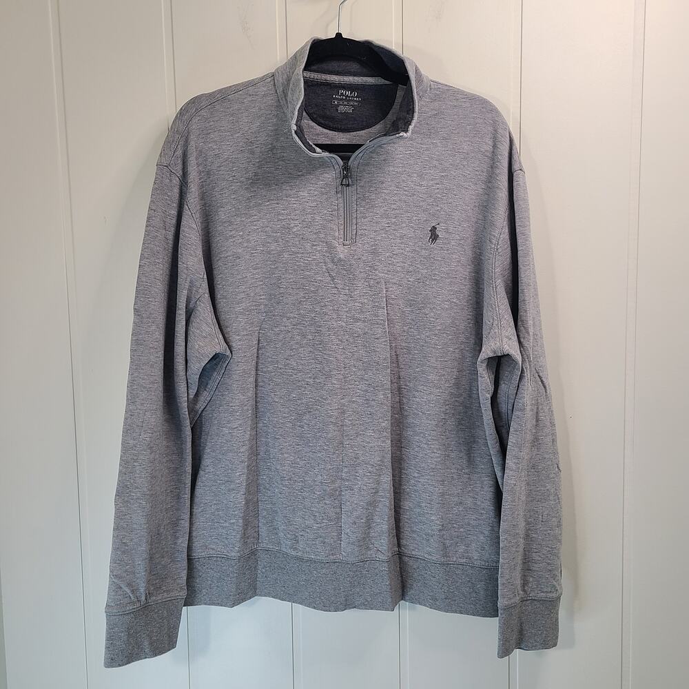 Polo Ralph Lauren Men's Knit 1/4 Zip Pullover Gray Size XL Casual Preppy